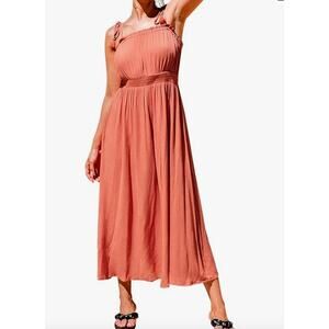 Cupshe Antoinette Tie Shoulder Slip Summer Maxi Dress NEW Medium